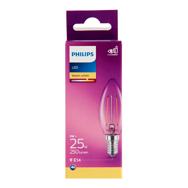 Philips LED filament candle 25W E14 box