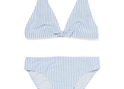 children's bikini with light blue stripes