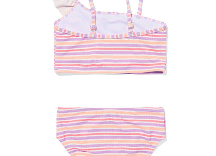 kinder bikini asymmetrisch met strepen multi