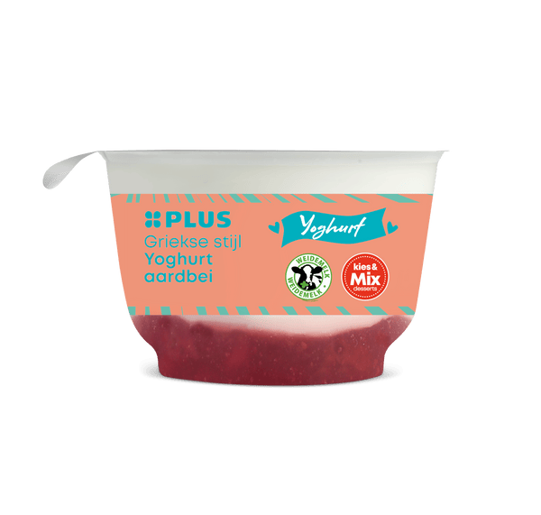 Griekse stijl yoghurt aardbei