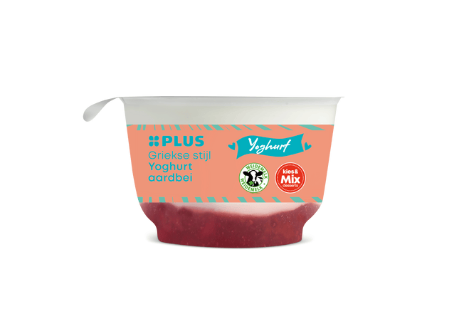 Griekse stijl yoghurt aardbei