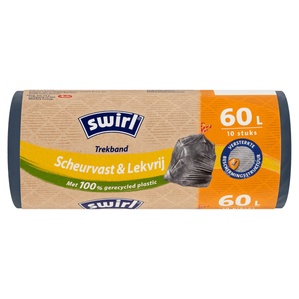 Swirl Müllsäcke mit Zugband Grau 60L