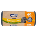 Swirl Müllsäcke mit Zugband Grau 60L