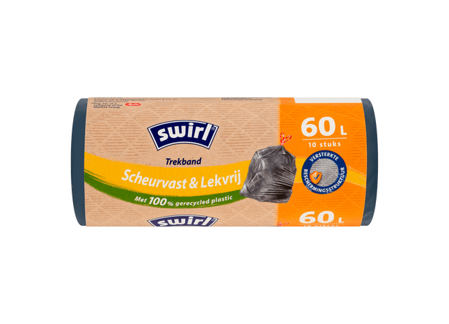 Swirl Vuilniszakken Trekband Grijs 60L