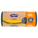 Swirl Vuilniszakken Trekband Grijs 60L