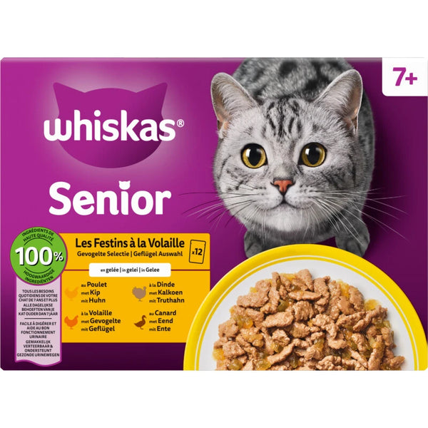 Whiskas Senior Geflügel Huhn, Pute, Ente in Gelee