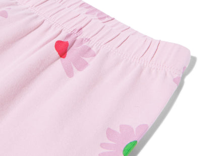 kinder pyjama stretch katoen bloemen lila