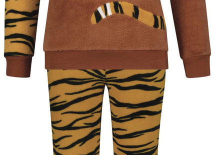 children's pajamas fleece cheetah brown