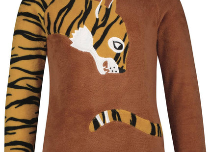 children's pajamas fleece cheetah brown