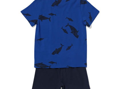 children's shorts sea animals bright blue