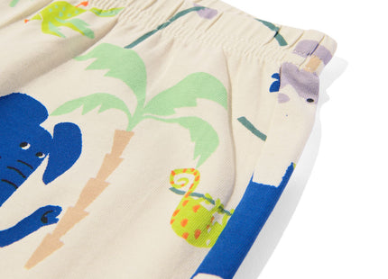 kinder pyjama jungle met poppennachtshirt gebroken wit