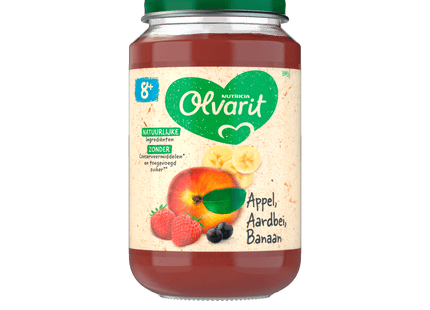 Olvarit 8+mth Apple Strawberry Banana