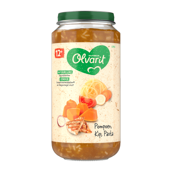 Olvarit 12+ Mon. Kürbis-Hähnchen-Pasta