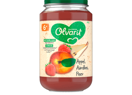 Olvarit 6+mth Apple Strawberry Pear