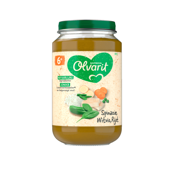 Olvarit 6+ Monate Spinat Weißfisch Reis