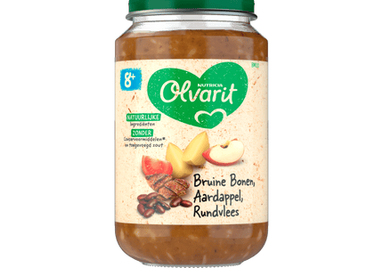 Olvarit 8+mth Brown Bean Apple Beef Potato