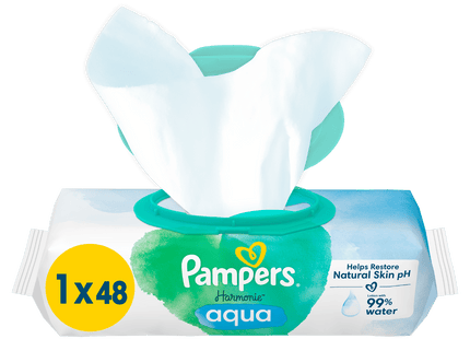 Pampers Harmonie Aqua plastic free Baby wipes