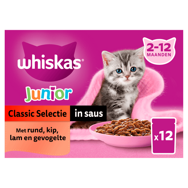 Whiskas Junior Classic -Kattenvoer - in saus