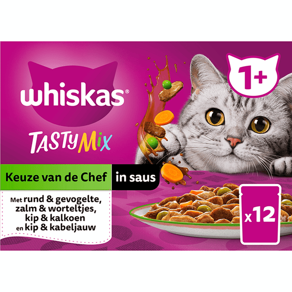 Whiskas 1+ Katzenfutter Tasty Mix – in Sauce