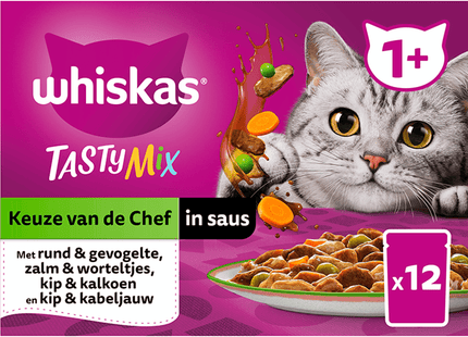 Whiskas 1+ Kattenvoer Tasty Mix - in saus