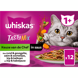 Whiskas 1+ Kattenvoer Tasty Mix - in saus