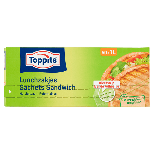 Toppits Wiederverschließbare Lunchbeutel 1 l