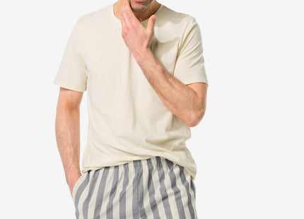 men's shorts with stripes jersey-poplin cotton off-white