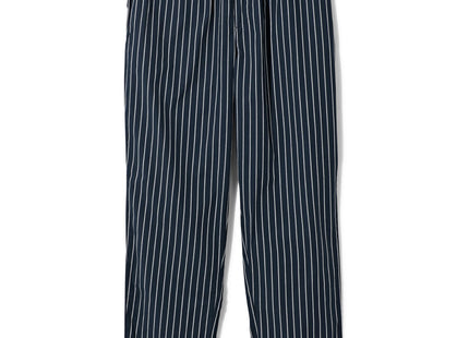 men's striped pajama pants poplin cotton dark blue