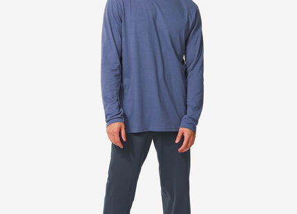 men's pajamas cotton dark blue