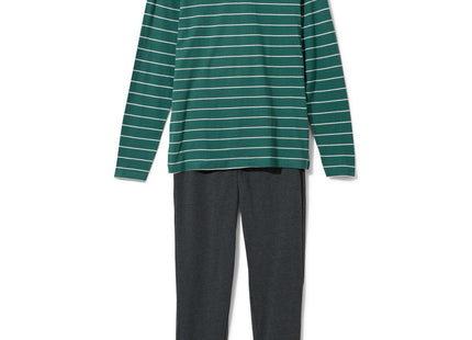 men's pajamas with stripes with cotton green