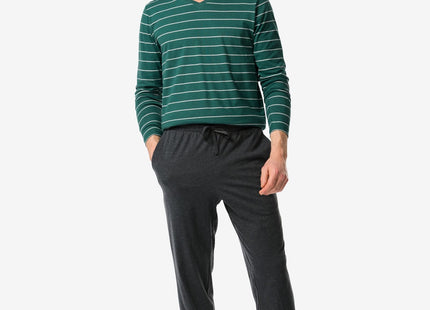 men's pajamas with stripes with cotton green