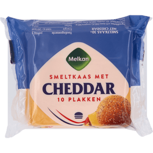 Melkan Smeltkaas met cheddar plakken