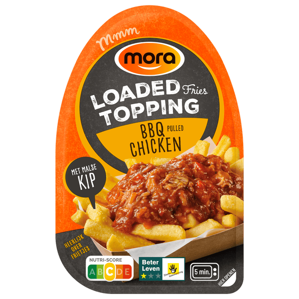 Mora Loaded fries topping BBQ chicken