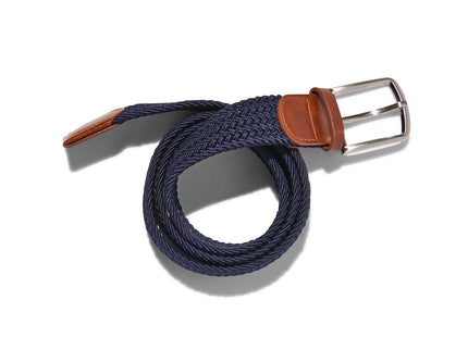 braided elastic men's belt 3.5cm blue