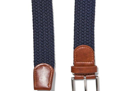 braided elastic men's belt 3.5cm blue