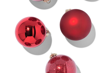 set kerstballen rood - 6 stuks