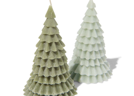 kaars kerstboom 16cm groen