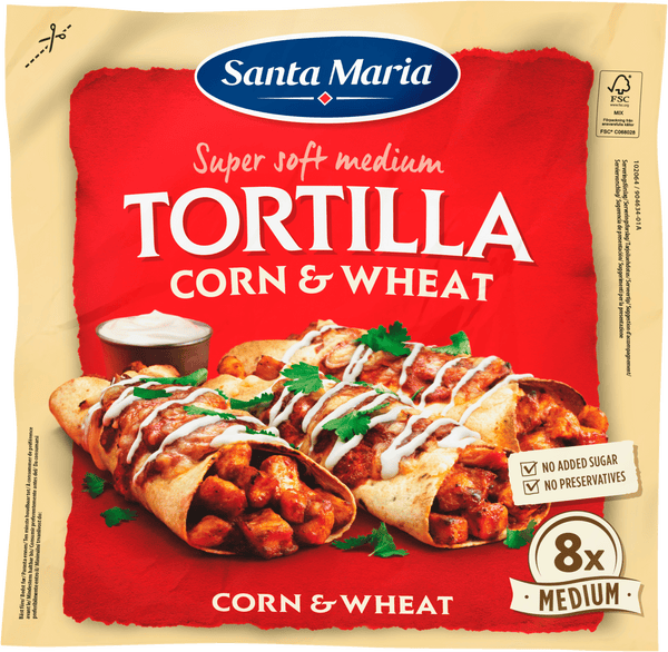 Santa maria Tortilla wrap Corn & Wheat pak 8st