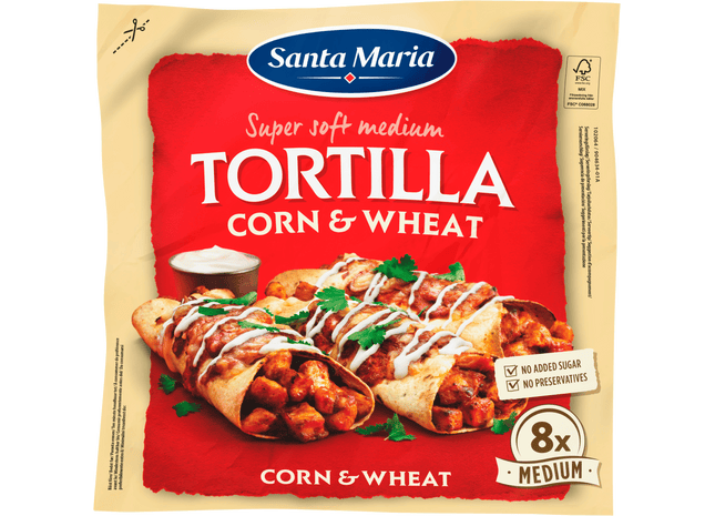 Santa maria Tortilla wrap Corn & Wheat pak 8st