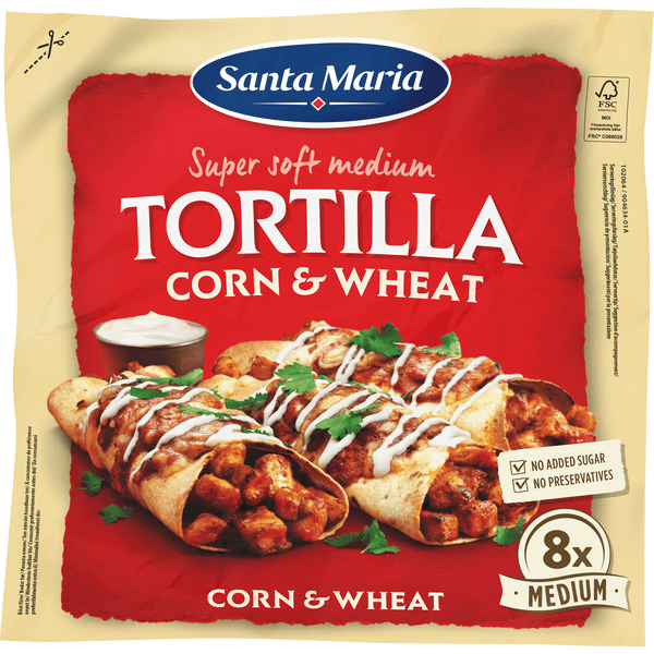 Santa Maria Tortilla wrap Corn & Wheat pak 8st