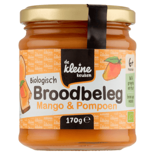 De Kleine Keuken Bio mango en pompoen spread 6+