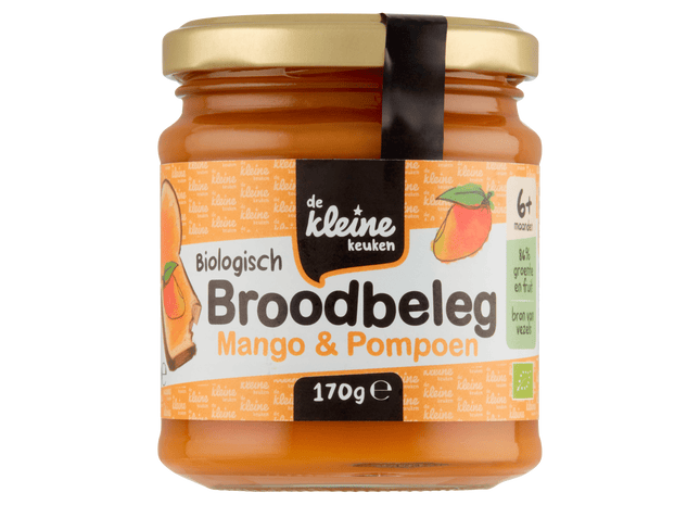De Kleine Keuken Bio mango en pompoen spread 6+
