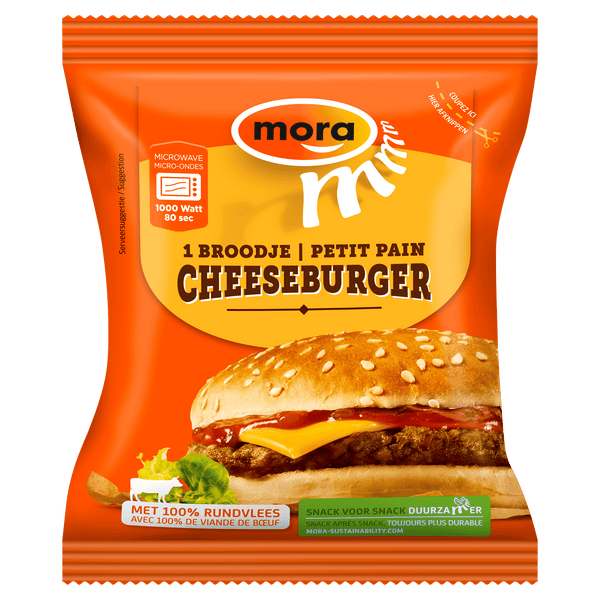 Mora Brötchen Cheeseburger