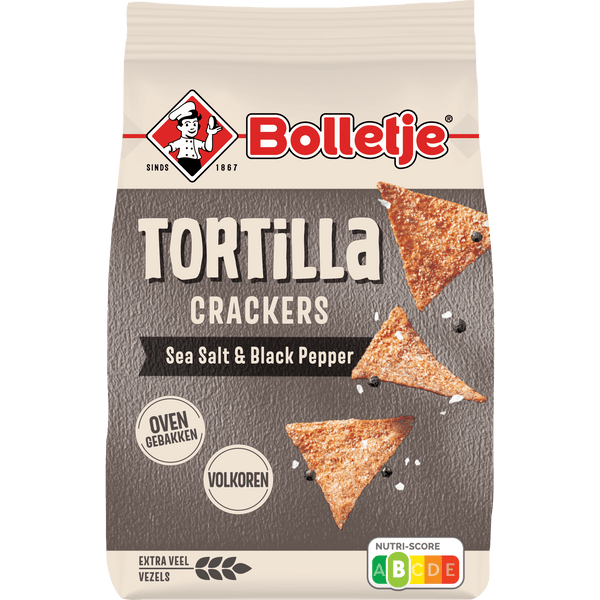 Bolletje Tortilla Crackers Meersalz & Schwarzer Pfeffer
