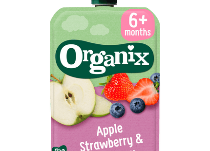 Organix Squeeze Fruit Apple, Strawberry, Blueberry 6+m