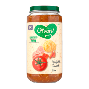 Olvarit 18+ Monate Spaghetti-Tomaten-Schinken
