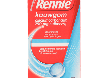 Rennie Chewing gum calcium carbonate sugar-free