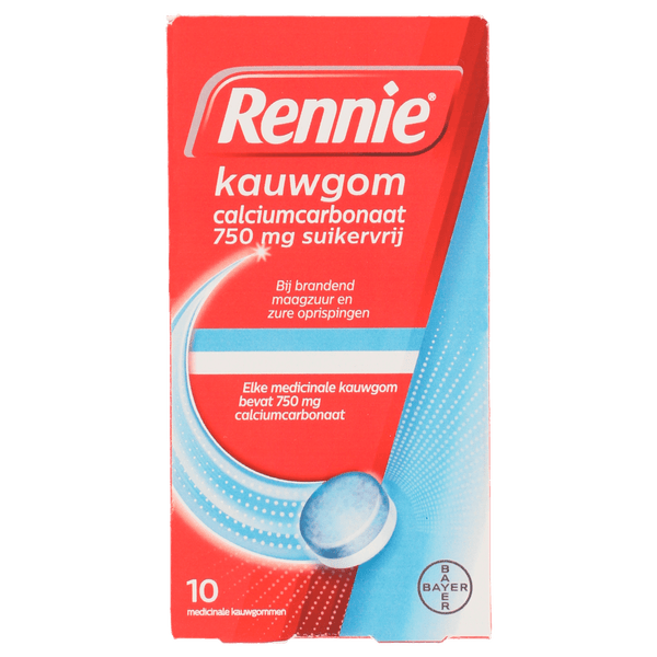 Rennie Kauwgom calciumcarbonaat suikervrij