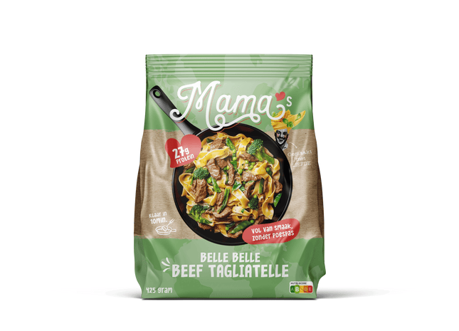 Mama's Maaltijden Beef Tagliatelle green vegetab