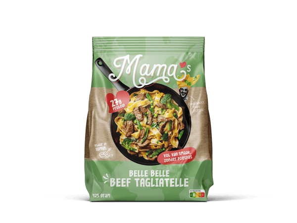 Mama's Maaltijden Beef Tagliatelle green vegetab